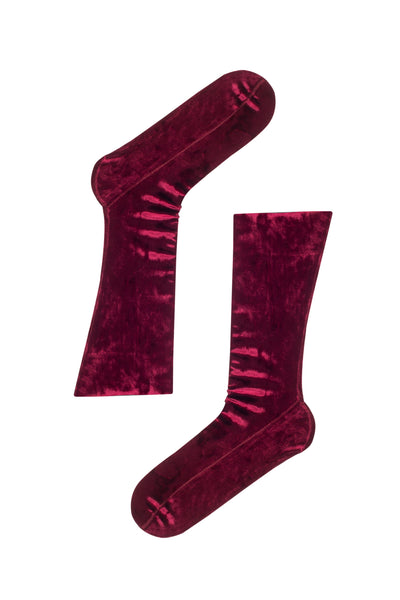 Burgundy Velvet Socks