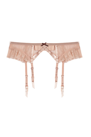 Felicity Antique Pink Lace Garter Belt