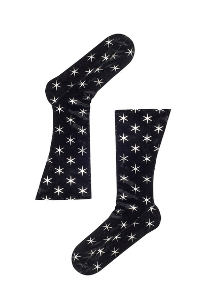Black Velvet Silver Star Socks
